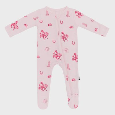 Printed Zip Footie / Disco Cowgirl