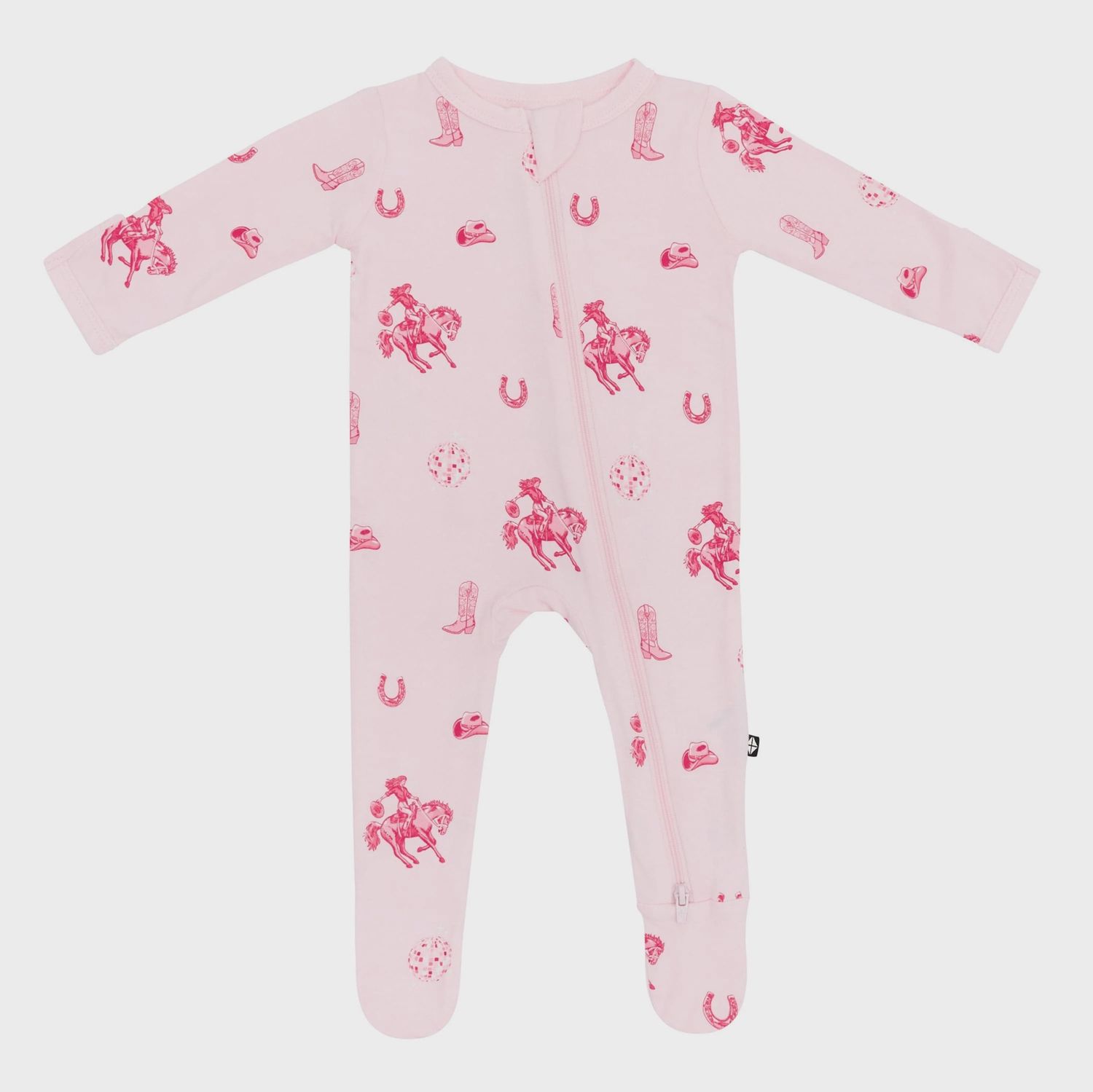 Printed Zip Footie / Disco Cowgirl, Size: NB