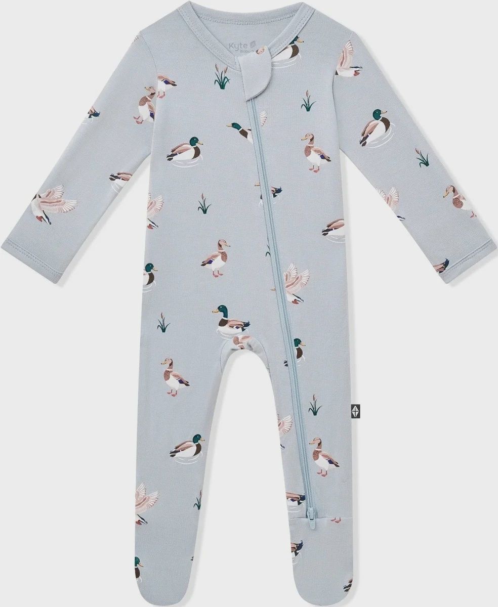 Printed Zip Footie / Duck, Size: PRE
