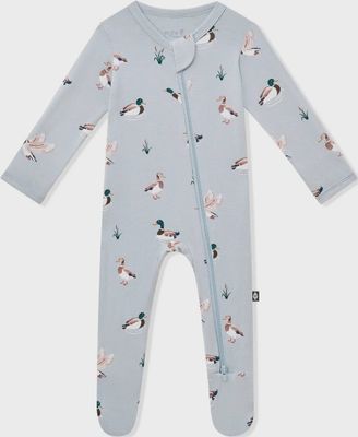 Printed Zip Footie / Duck