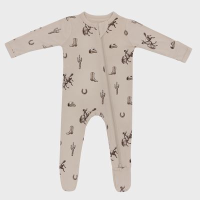 Printed Zip Footie / Classic Cowboy