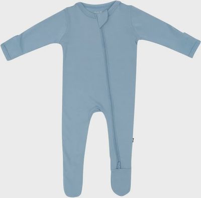 Solid Zip Footie / Slate