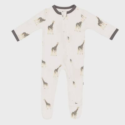 Printed Zip Footie / Giraffe