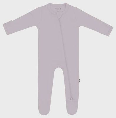 Solid Zip Footie / Wisteria