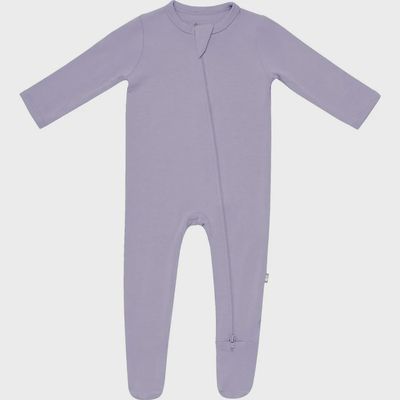 Solid Zip Footie / Taro