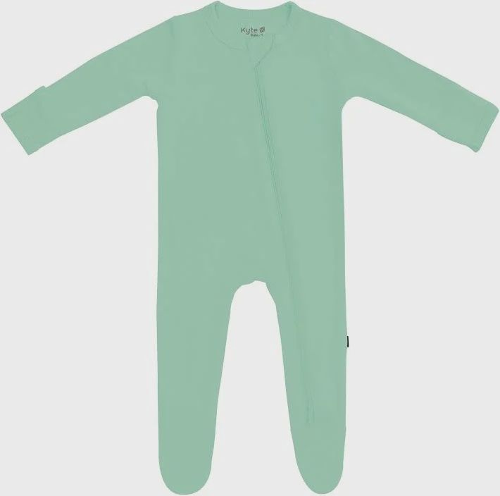 Solid Zip Footie / Wasabi, Size: 6-12