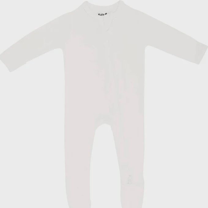 Solid Zip Footie / Cloud, Size: NB