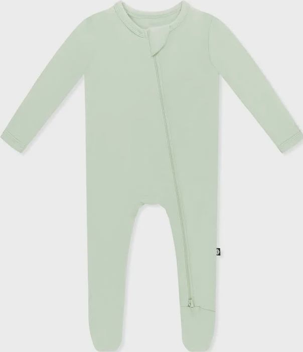 Solid Zip Footie / Basil, Size: PRE