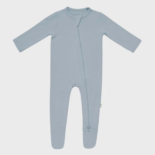 Solid Zip Footie / Fog, Size: NB