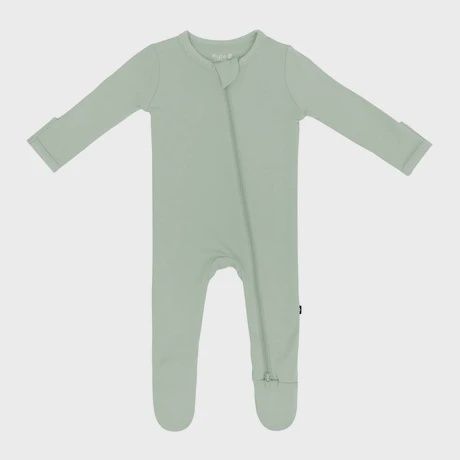 Solid Zip Footie / Thyme, Size: PRE