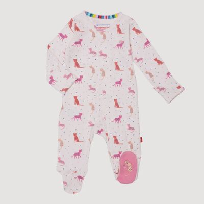 Magnetic Organic Cotton Footie / Cheetah