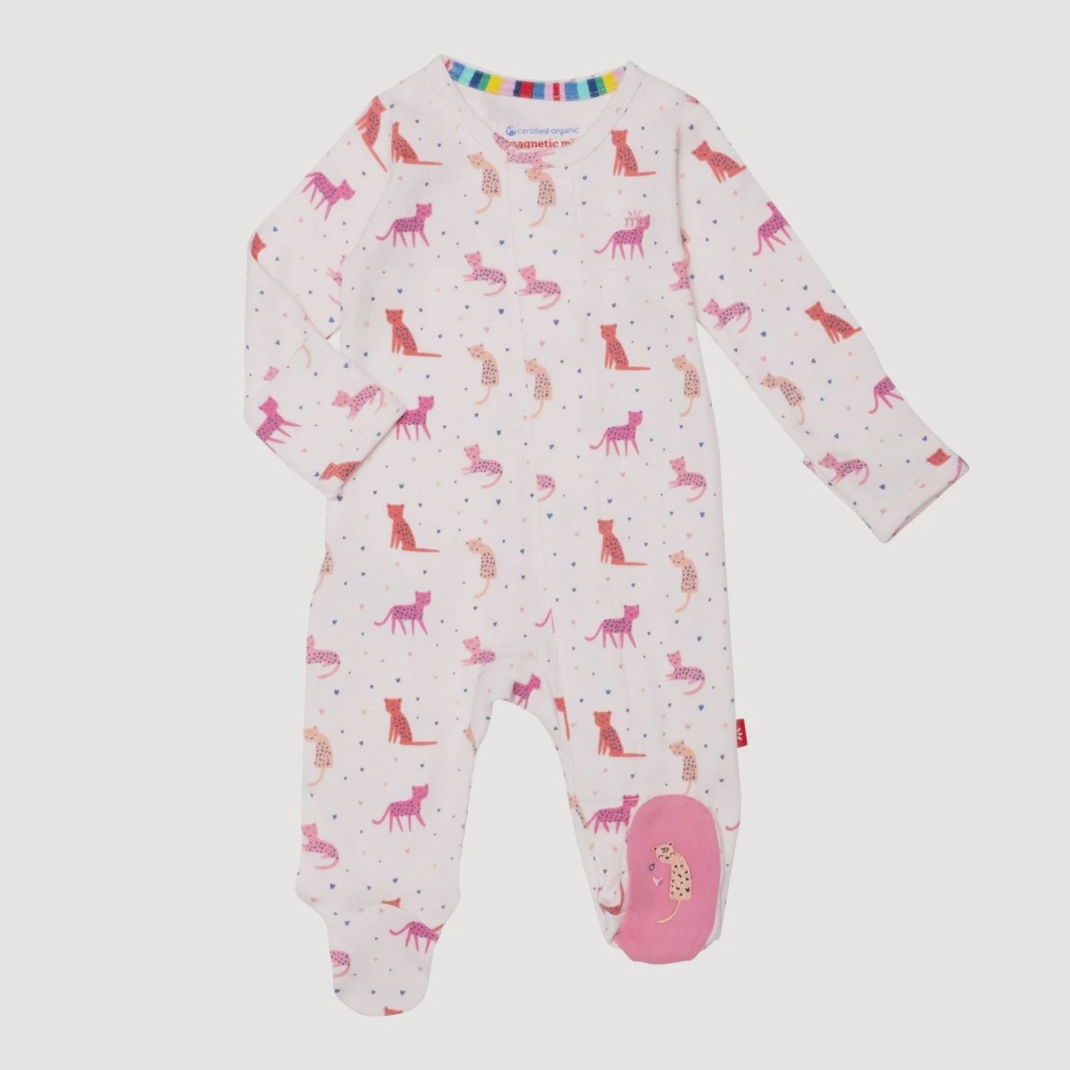 Magnetic Organic Cotton Footie / Cheetah, Size: PRE