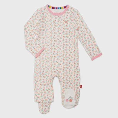 Magnetic Organic Cotton Footie / Cherry