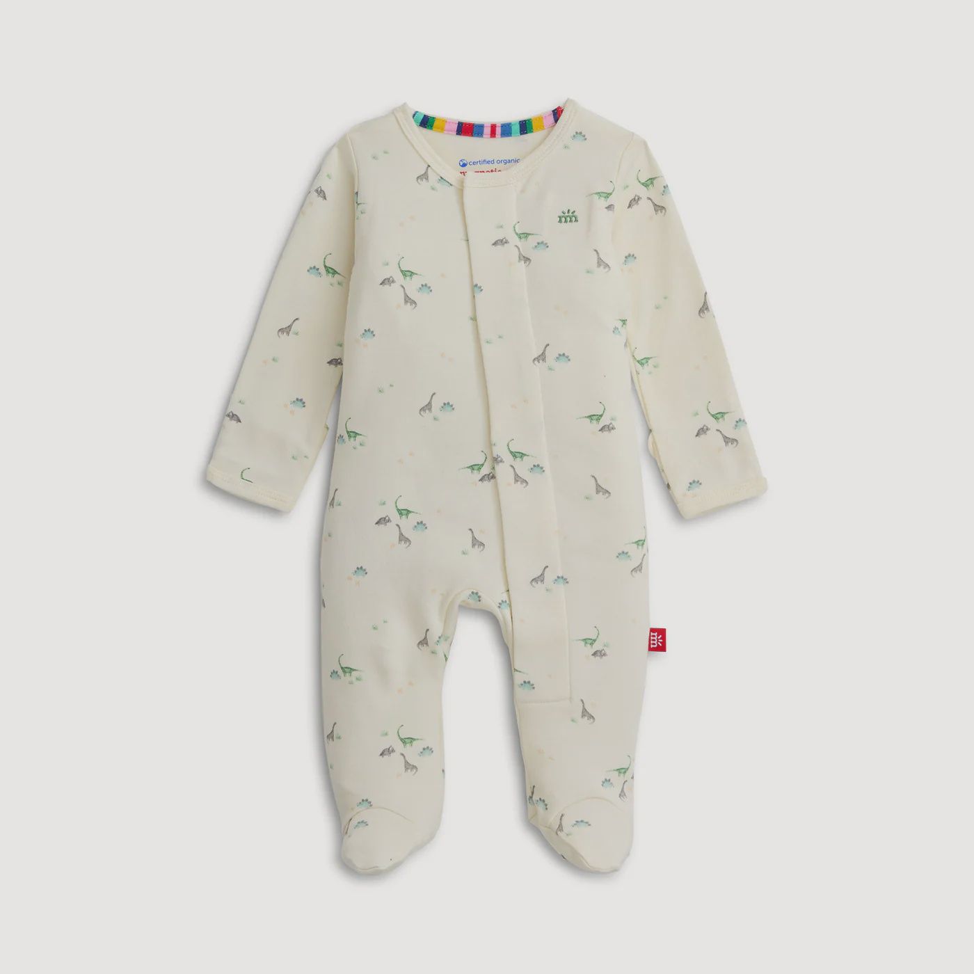 Magnetic Organic Cotton Footie / Dino, Size: PRE