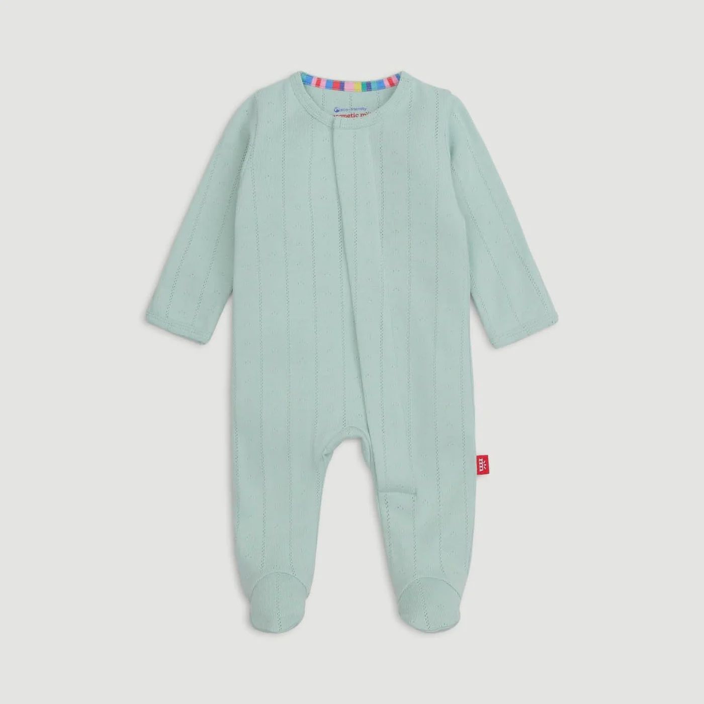 Magnetic Organic Cotton Pointelle Footie / Sea Green, Size: PRE