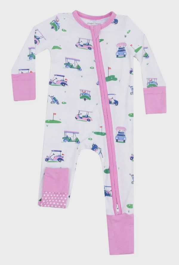 2 Way Zip Romper / Golf Pink, Size: 6-12