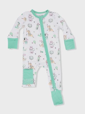2 Way Zip Romper / CC Dogs Pink