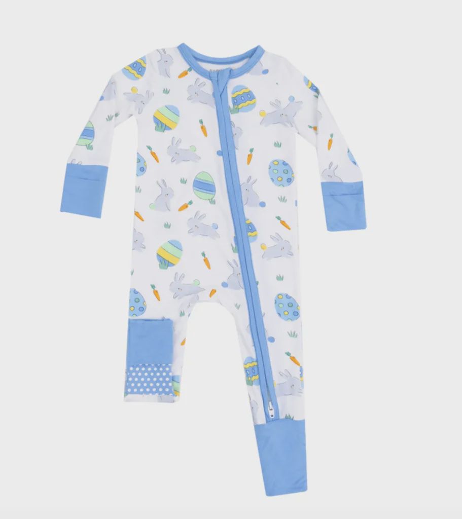 2 Way Zip Romper / Bunny Blue, Size: 3-6