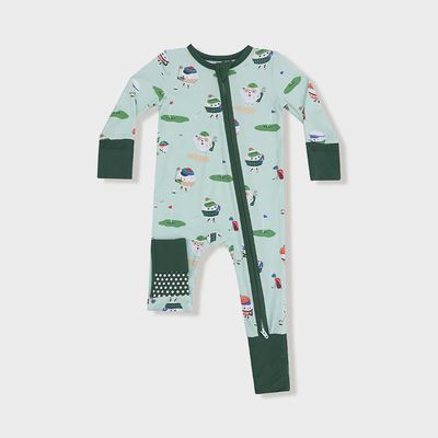 2 Way Zip Romper / Golf Pro Green