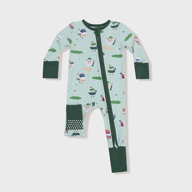 2 Way Zip Romper / Golf Pro Green, Size: 12-18