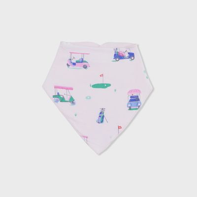 Bamboo Bandana Bib / Vintage Carts Pink