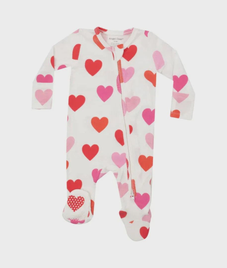 2 Way Zip Footie / Heart, Size: 12-18