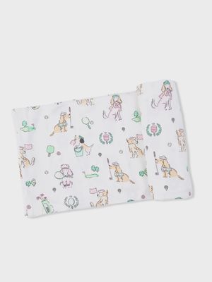 Bamboo Swaddle Blanket / CC Dogs Pink