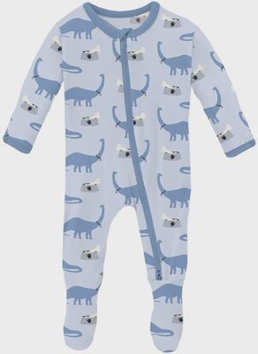 Print Zip Footie / Pet Dino