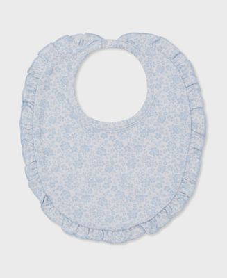 Ruffle Bib / Light Blue Country Gardens