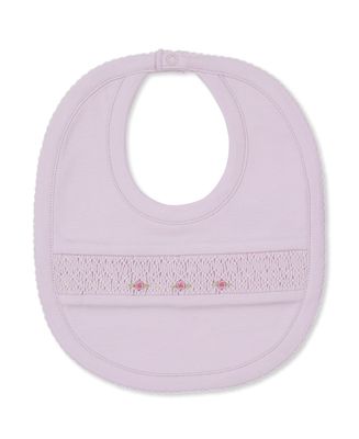 Hand Smocked Bib / Pink Roses