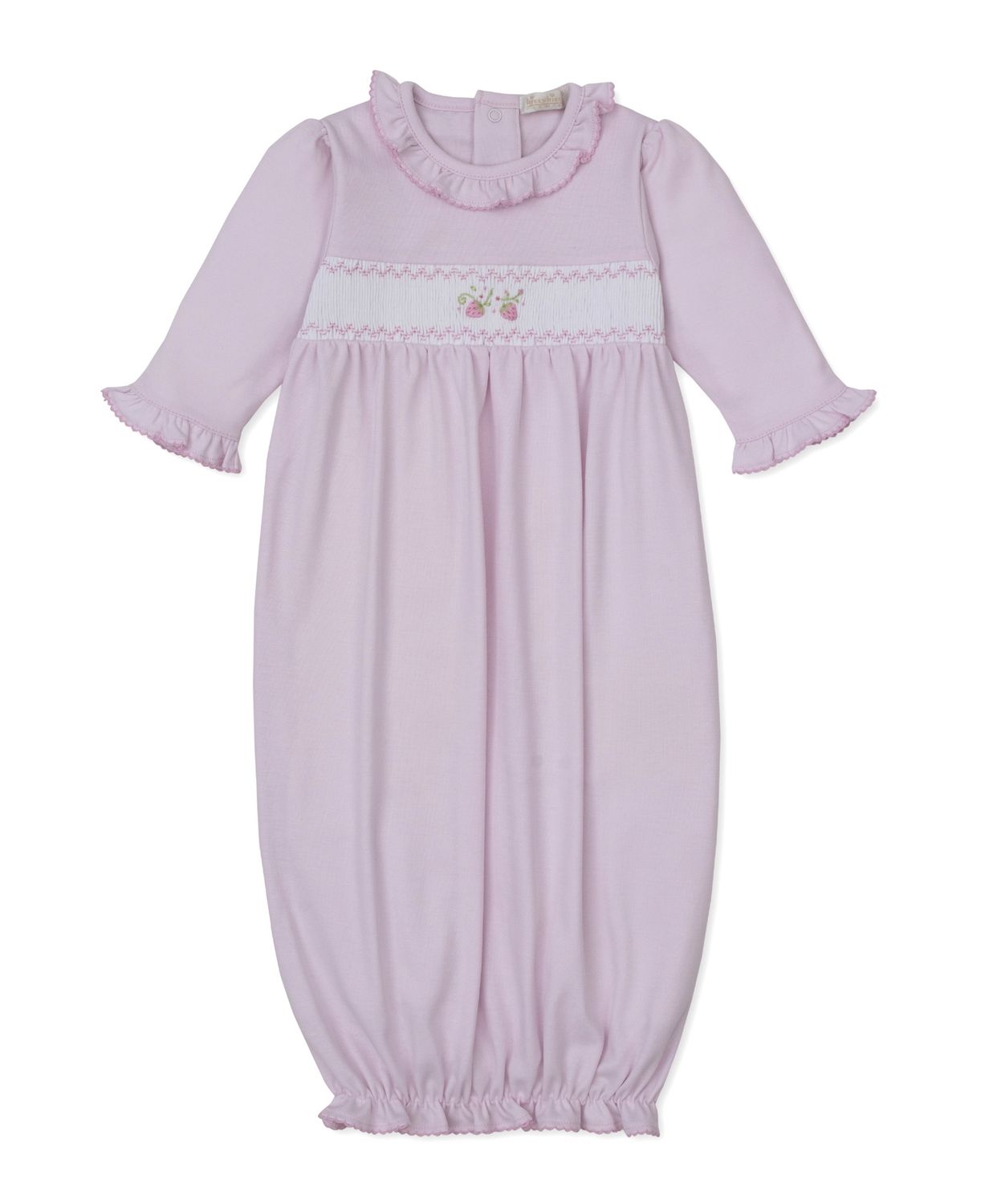 Hand Smocked Gown / Pink Strawberry, Size: NB