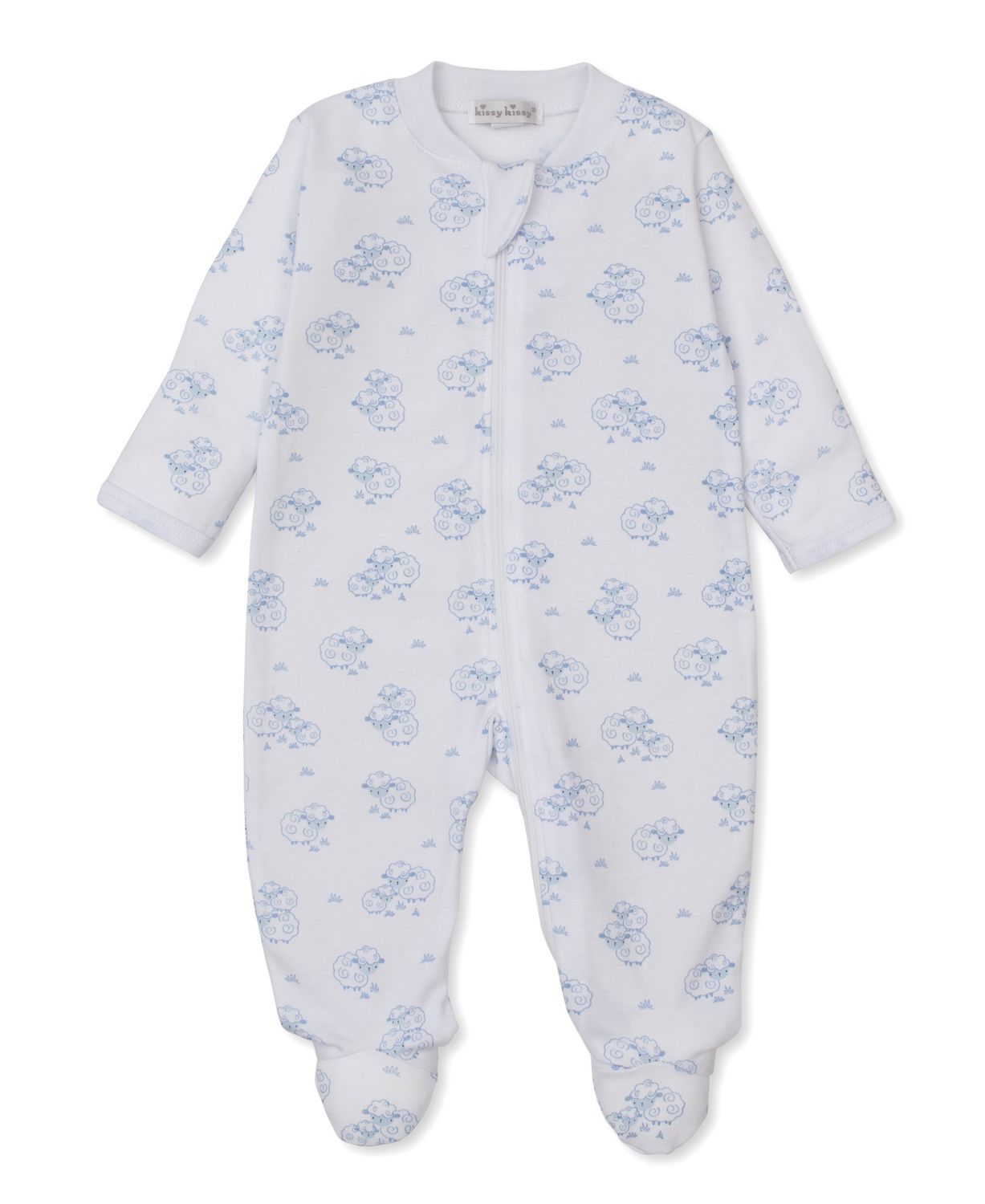 Zip Footie / Sweet Sheep Blue, Size: NB
