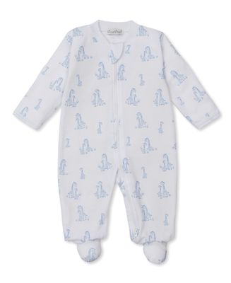 Zip Footie / Giraffe Blue