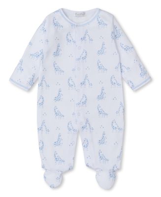 Print Footie / Giraffe Blue