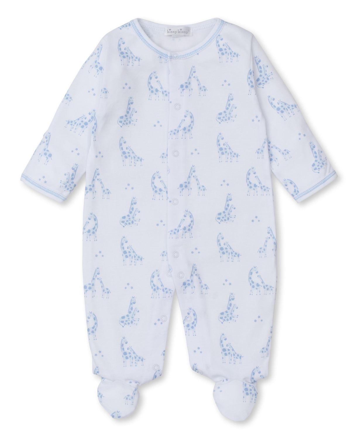 Print Footie / Giraffe Blue, Size: 9-12
