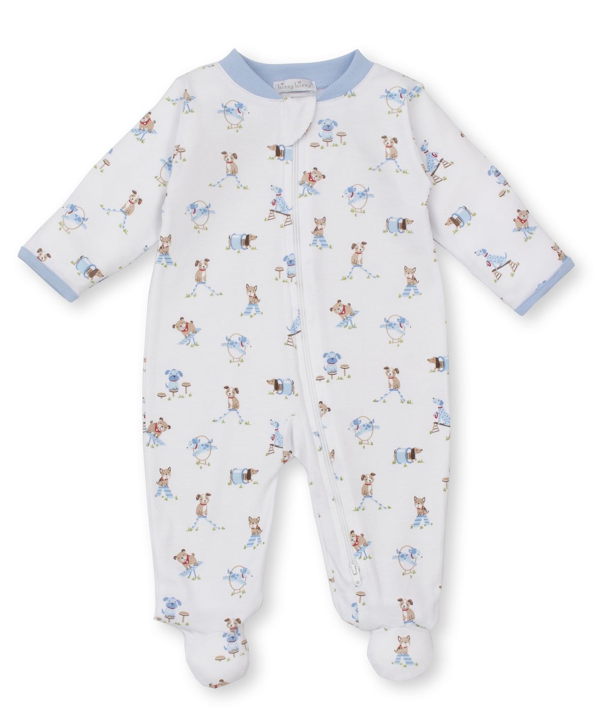 Zip Footie / Playful Pups, Size: NB