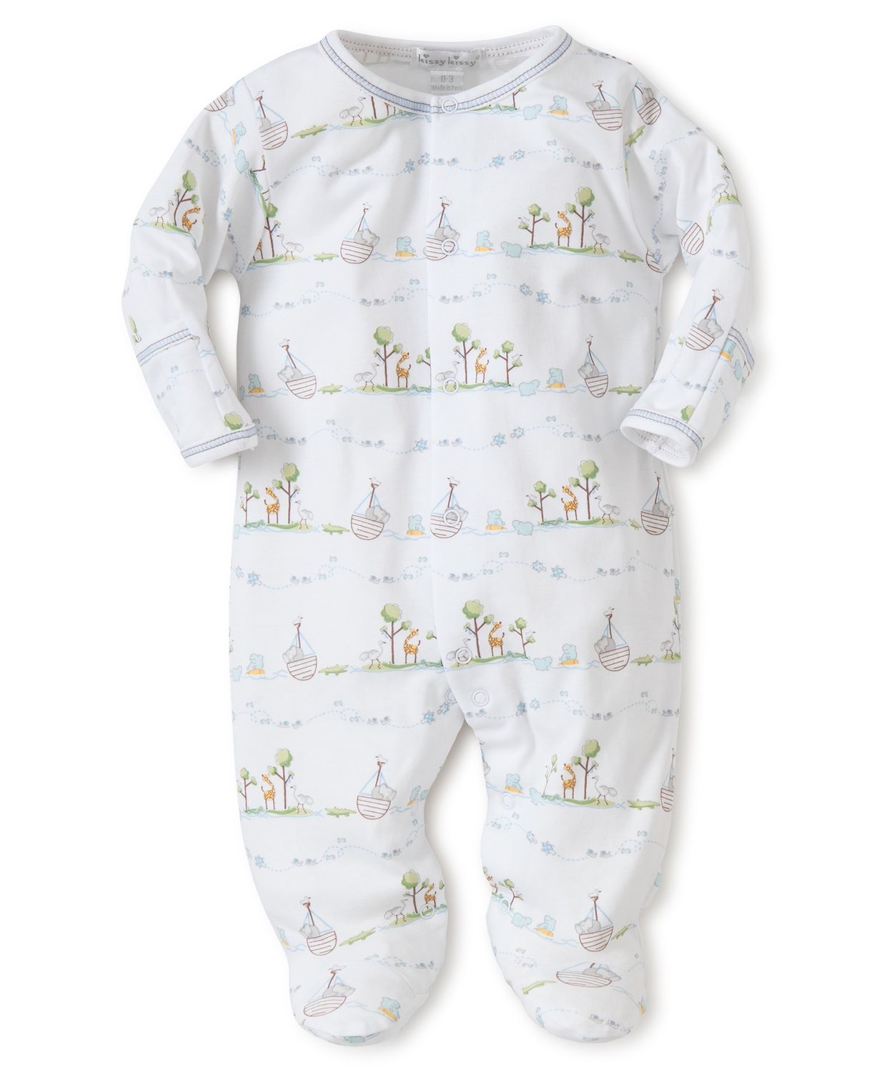 Print Footie / Noah Blue, Size: PRE