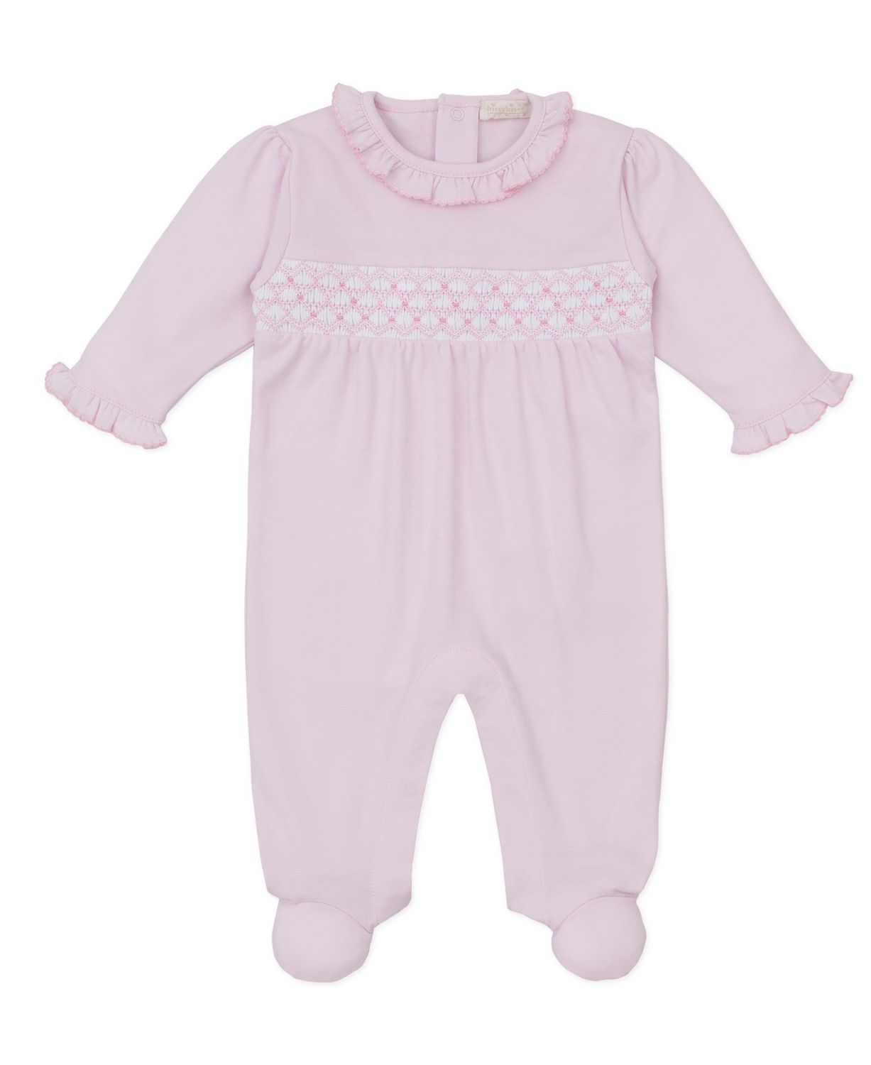Hand Smocked Footie / Pink, Size: 3-6