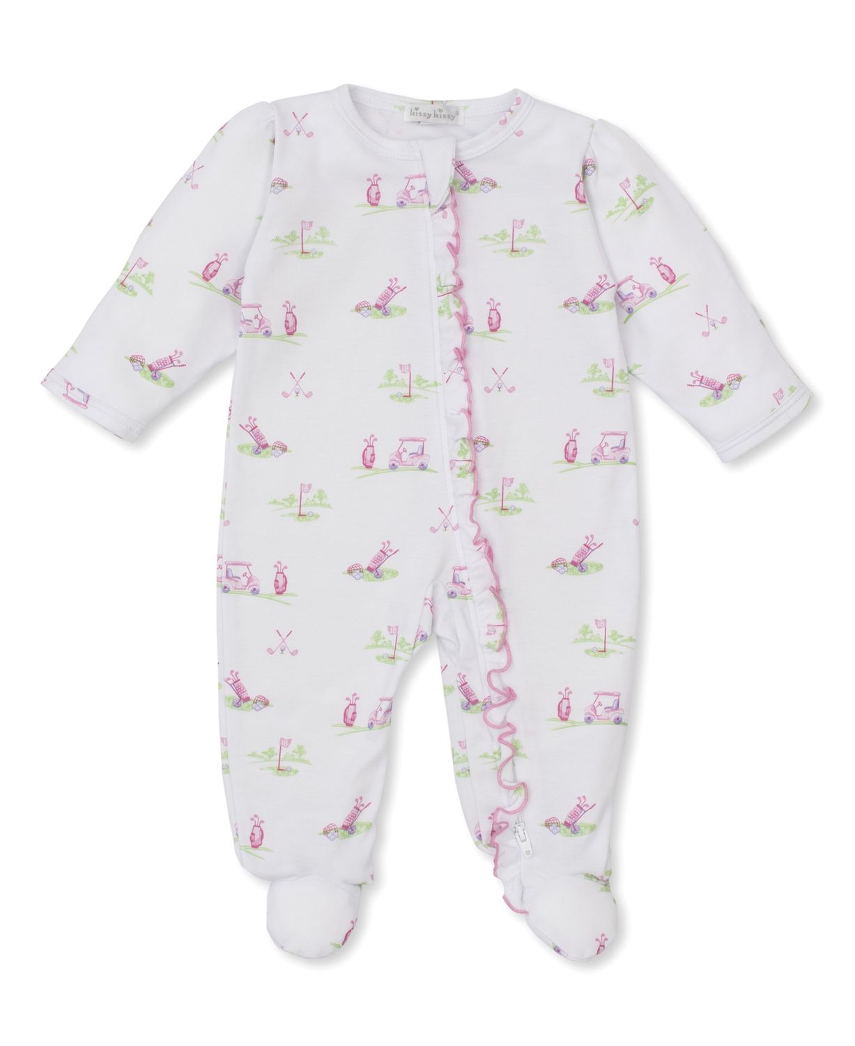 Zip Footie / Fairway Pink, Size: 3-6