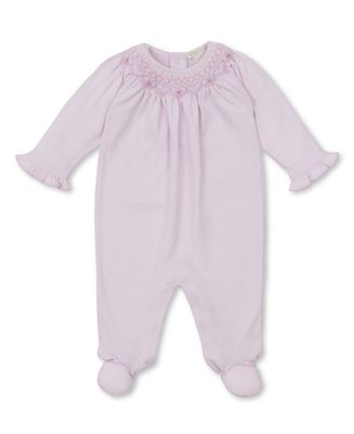 Hand Smocked Footie / Pink/Lilac