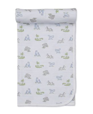 Pima Cotton Blanket / Blue Safari Party