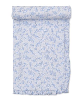 Pima Cotton Ruffle Blanket / Blue Rose