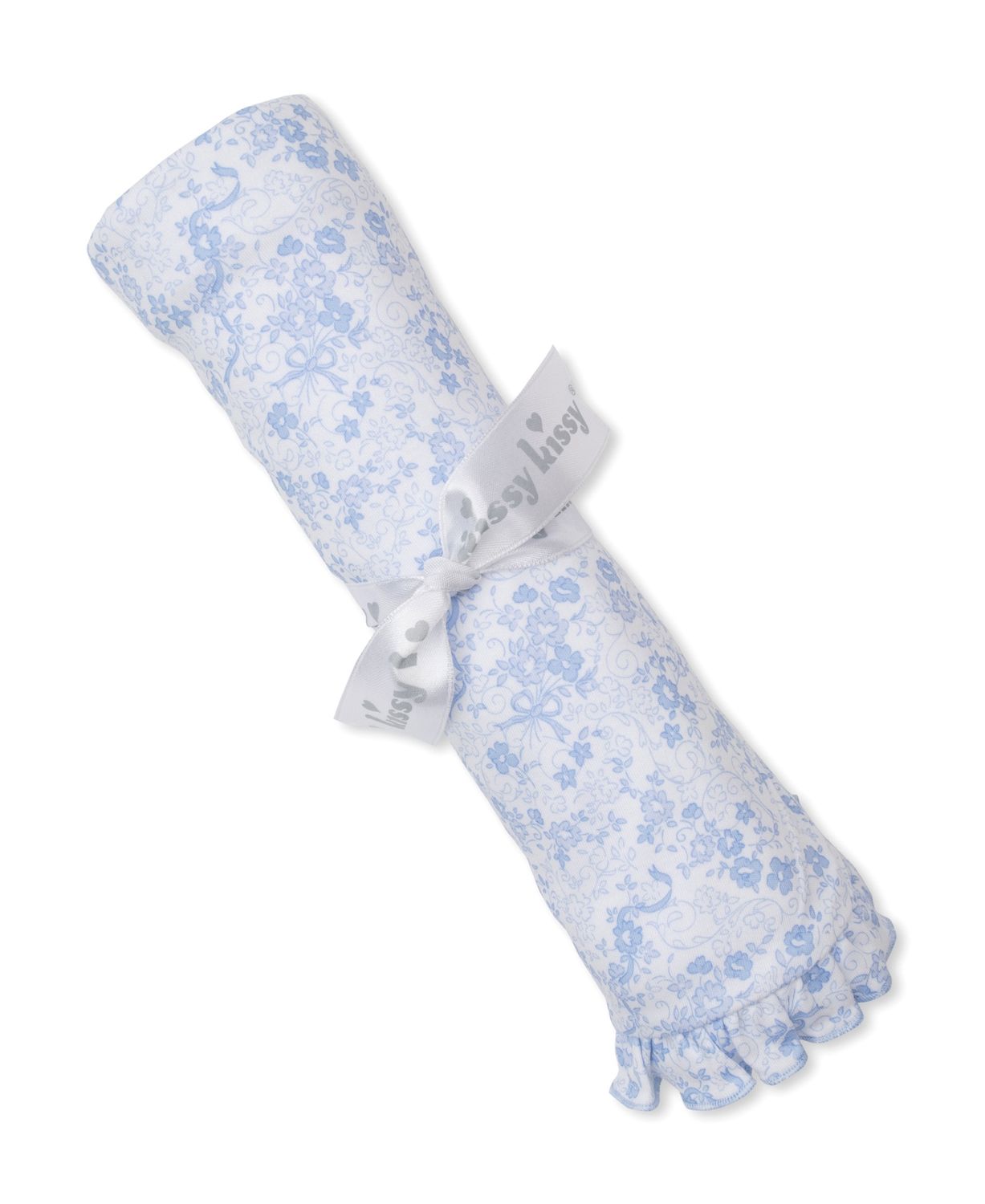 Pima Cotton Ruffle Blanket / Blue Rose
