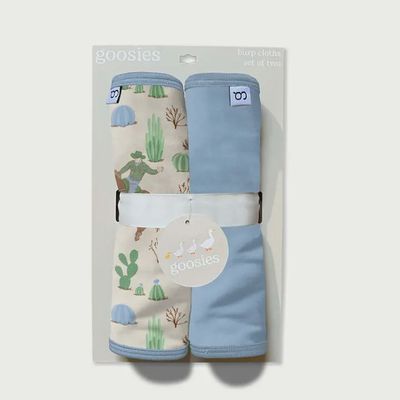 Burp Cloth Set / Boots (Blue)