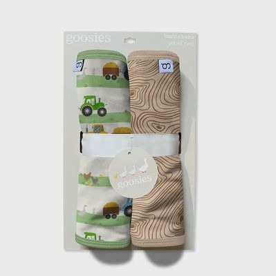 Burp Cloth Set / Farm Stripes