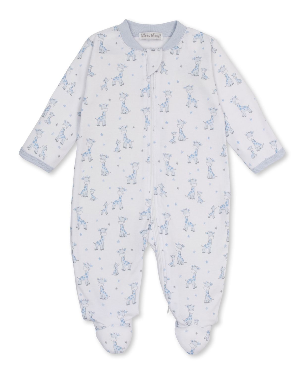 Zip Footie / Just Giraffes Blue