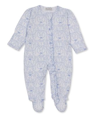 Zip Footie / Blooming Bows Blue