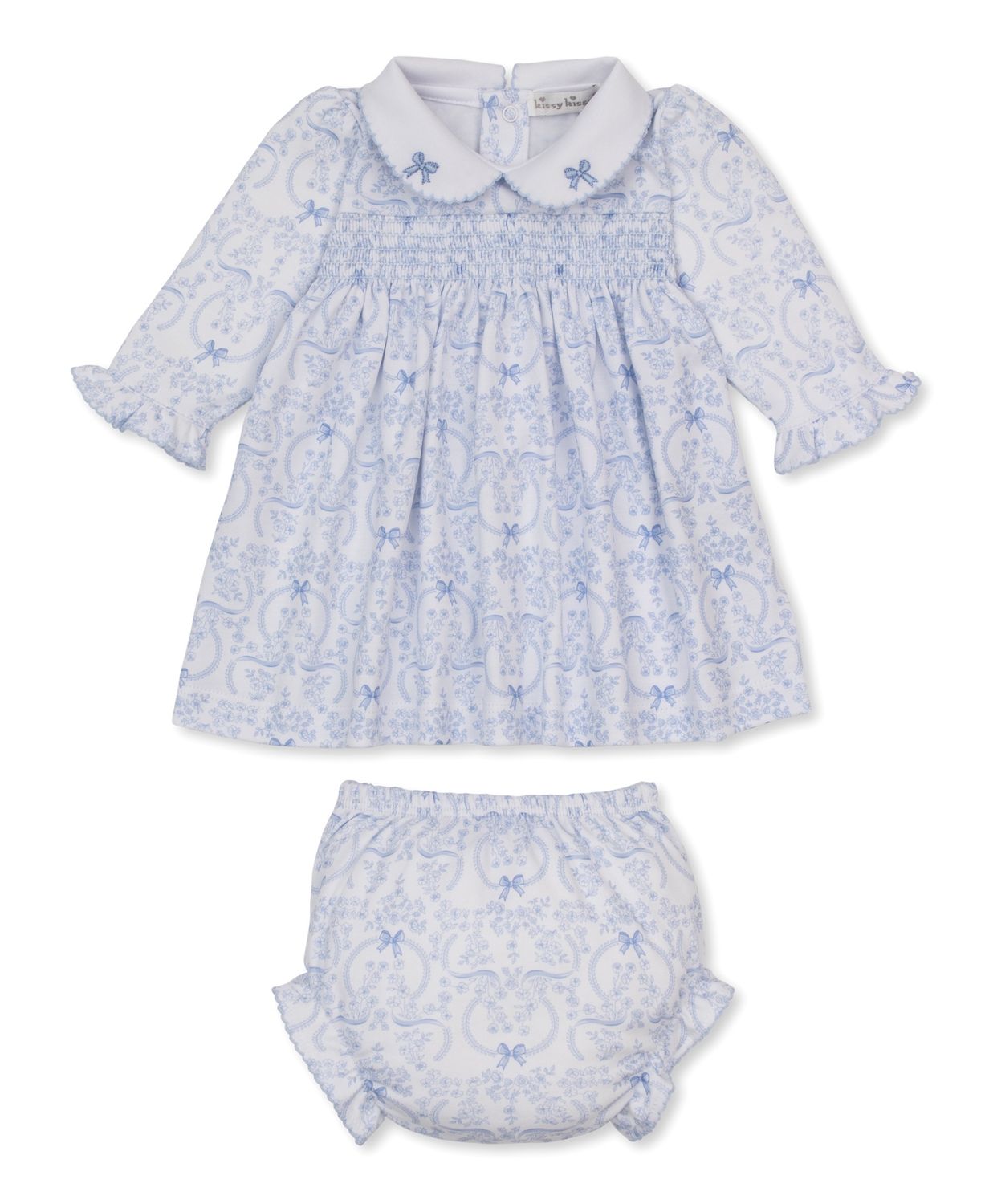 Smocked Dress+DC / Blooming Bows Blue