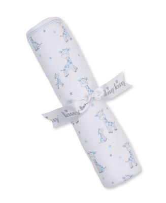 Pima Cotton Blanket / Just Giraffes Blue