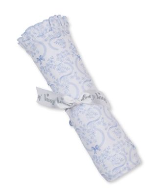 Pima Cotton Blanket / Blooming Bows Blue